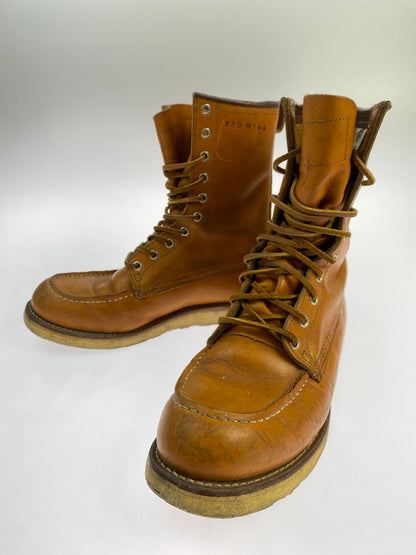 【中古品】【メンズ】 RED WING レッドウィング IRISH SETTER CLASSIC WORK 8 MOC‐TOE 9877 アイリッシュ セッター クラシック ワーク ブーツ 靴 164-251106-jt-03-min サイズ：US 9 27.0cm カラー：キャメル 万代Net店