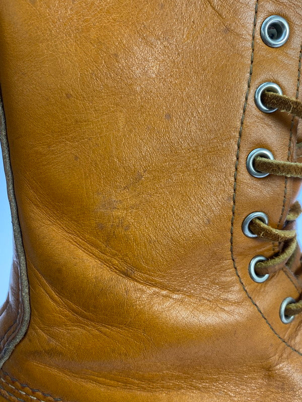 【中古品】【メンズ】 RED WING レッドウィング IRISH SETTER CLASSIC WORK 8 MOC‐TOE 9877 アイリッシュ セッター クラシック ワーク ブーツ 靴 164-251106-jt-03-min サイズ：US 9 27.0cm カラー：キャメル 万代Net店