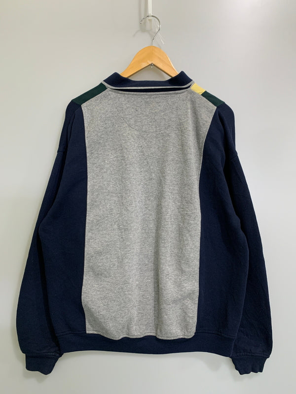 【中古品】【メンズ】 BILL BLASS ビル・ブラス 90S LS POLO SHIRT 長袖 ロングスリーブ ポロシャツ ヴィンテージ 146-260718-AS-12-min サイズ：L カラー：グレー/ネイビー 万代Net店