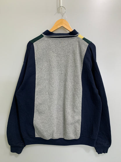 【中古品】【メンズ】 BILL BLASS ビル・ブラス 90S LS POLO SHIRT 長袖 ロングスリーブ ポロシャツ ヴィンテージ 146-260718-AS-12-min サイズ：L カラー：グレー/ネイビー 万代Net店