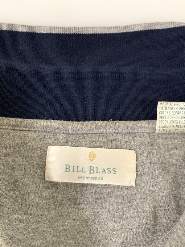 【中古品】【メンズ】 BILL BLASS ビル・ブラス 90S LS POLO SHIRT 長袖 ロングスリーブ ポロシャツ ヴィンテージ 146-260718-AS-12-min サイズ：L カラー：グレー/ネイビー 万代Net店