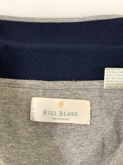 【中古品】【メンズ】 BILL BLASS ビル・ブラス 90S LS POLO SHIRT 長袖 ロングスリーブ ポロシャツ ヴィンテージ 146-260718-AS-12-min サイズ：L カラー：グレー/ネイビー 万代Net店
