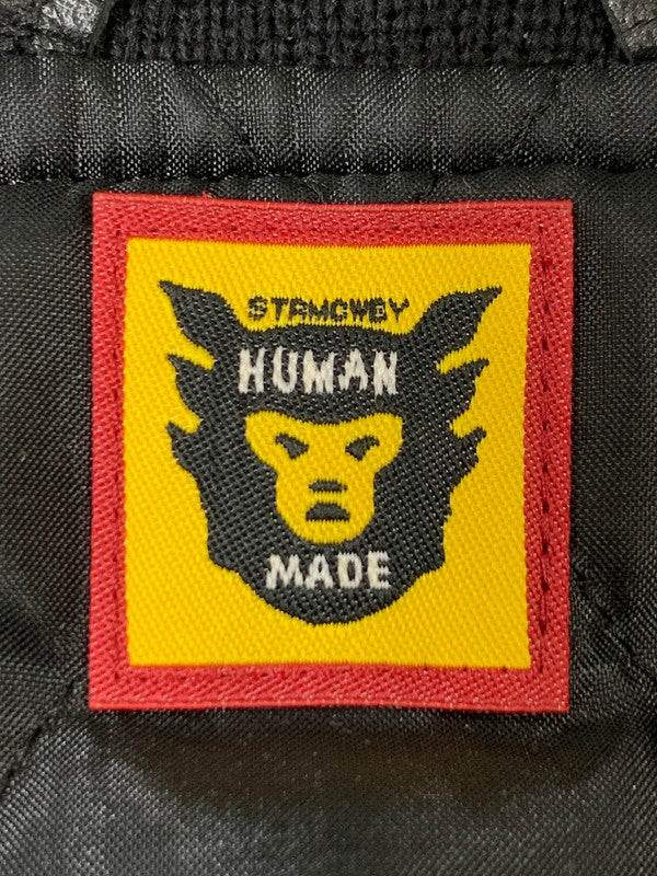 【中古品】【メンズ】 HUMAN MADE ヒューマンメイド × KAWS カウズ MADE VARSITY JACKET バーシティ ジャケット ハート スタジャン メンズ アウター ブルゾン 142-251029-em-06-min サイズ：L カラー：ブラック 万代Net店