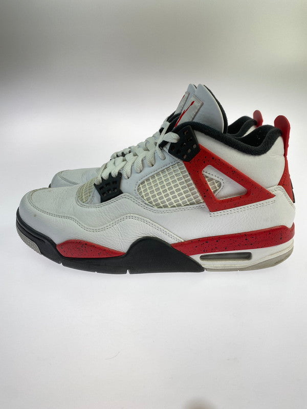【中古品】【メンズ】 NIKE ナイキ AIR JORDAN 4 RETRO RED CEMENT DH6927-161 エアージョーダン4 レトロ レッド セメント スニーカー 靴 160-251030-jt-04-min サイズ：US 8 26.0cm カラー：WHITE/FIRE-RED－BLACK 万代Net店