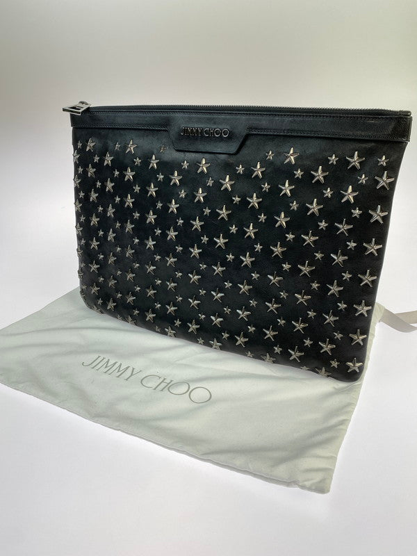 【中古品】【メンズ/レディース】 JIMMY CHOO ジミーチュウ スタッズ クラッチバッグ バッグ 188-251106-jt-20-min 万代Net店