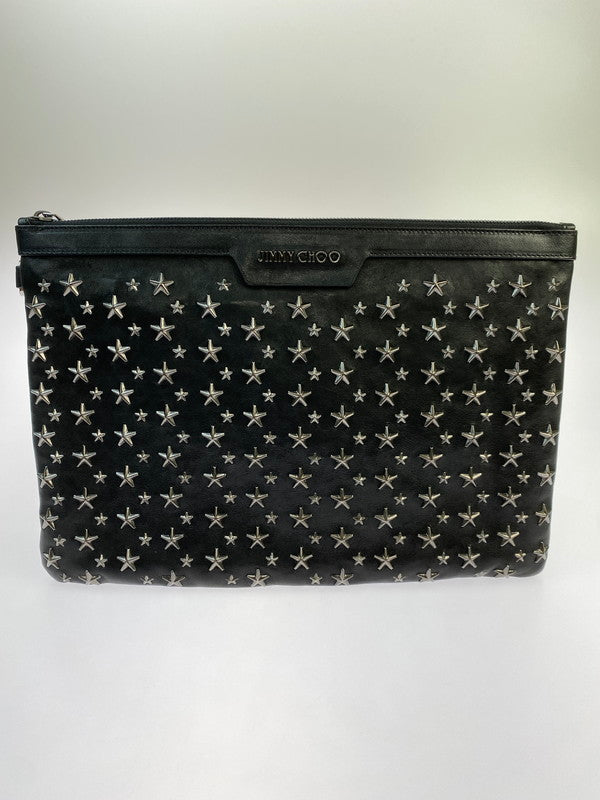 【中古品】【メンズ/レディース】 JIMMY CHOO ジミーチュウ スタッズ クラッチバッグ バッグ 188-251106-jt-20-min 万代Net店