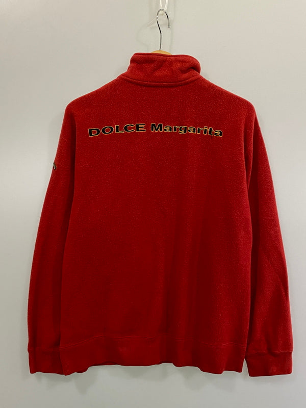 【中古品】【メンズ】 DOLCE MARGARITA ドルチェ・マルガリータ HALF ZIP FLEECE ハーフジップ フリース スウェット 146-260813-ta-03-min サイズ：LL カラー：レッド 万代Net店
