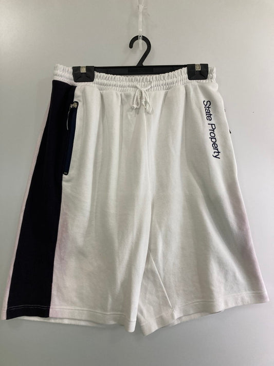 【現状渡し品】【メンズ】 STATE PROPERTY ステイト プロパティ SWEAT HALF PANTS スウェットハーフパンツ 157-260104-zi-38-min サイズ：XXL カラー：ホワイト/ブラック 万代Net店