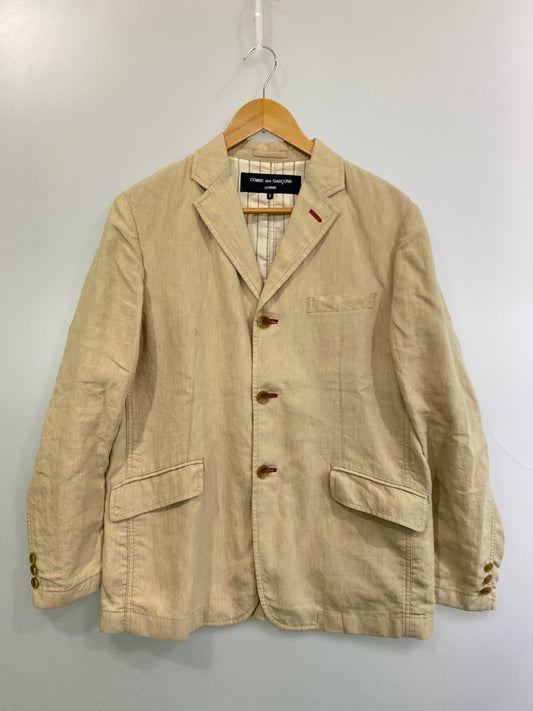 【中古品】【メンズ】 COMME des GARCONS HOMME コムデギャルソンオム HG-J026 LINEN 3B JACKET リネンジャケット 140-251102-zi-06-min サイズ：S カラー：ベージュ 万代Net店