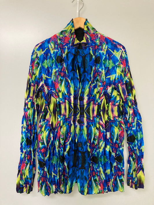 【中古品】【メンズ】 ISSEY MIYAKE MEN イッセイミヤケ メン 14SS REVERSIBLE JACKET リバーシブルジャケット ライトアウター 140-251101-AS-11-min サイズ：1 カラー：ブルー/マルチカラー 万代Net店
