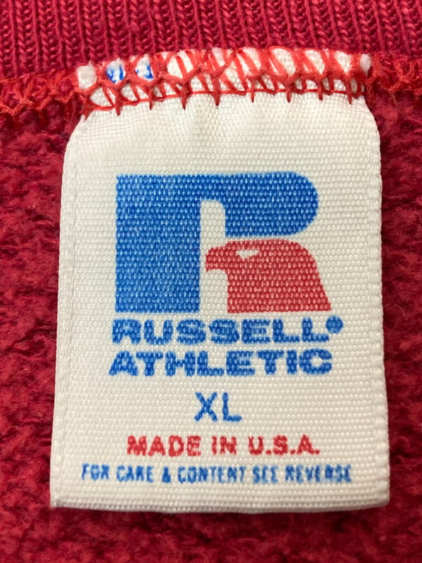 【中古品】【メンズ】 RUSELL ATHLETIC ラッセルアスレチック80-90's BAMA COLLEGE PRINT CREWNECK SWEATSHIRT 80-90年代 アラバマ大学 カレッジプリント クルーネックスウェットシャツ トップス 146-260107-kk-67-min サイズ：XL カラー：レッド 万代Net店