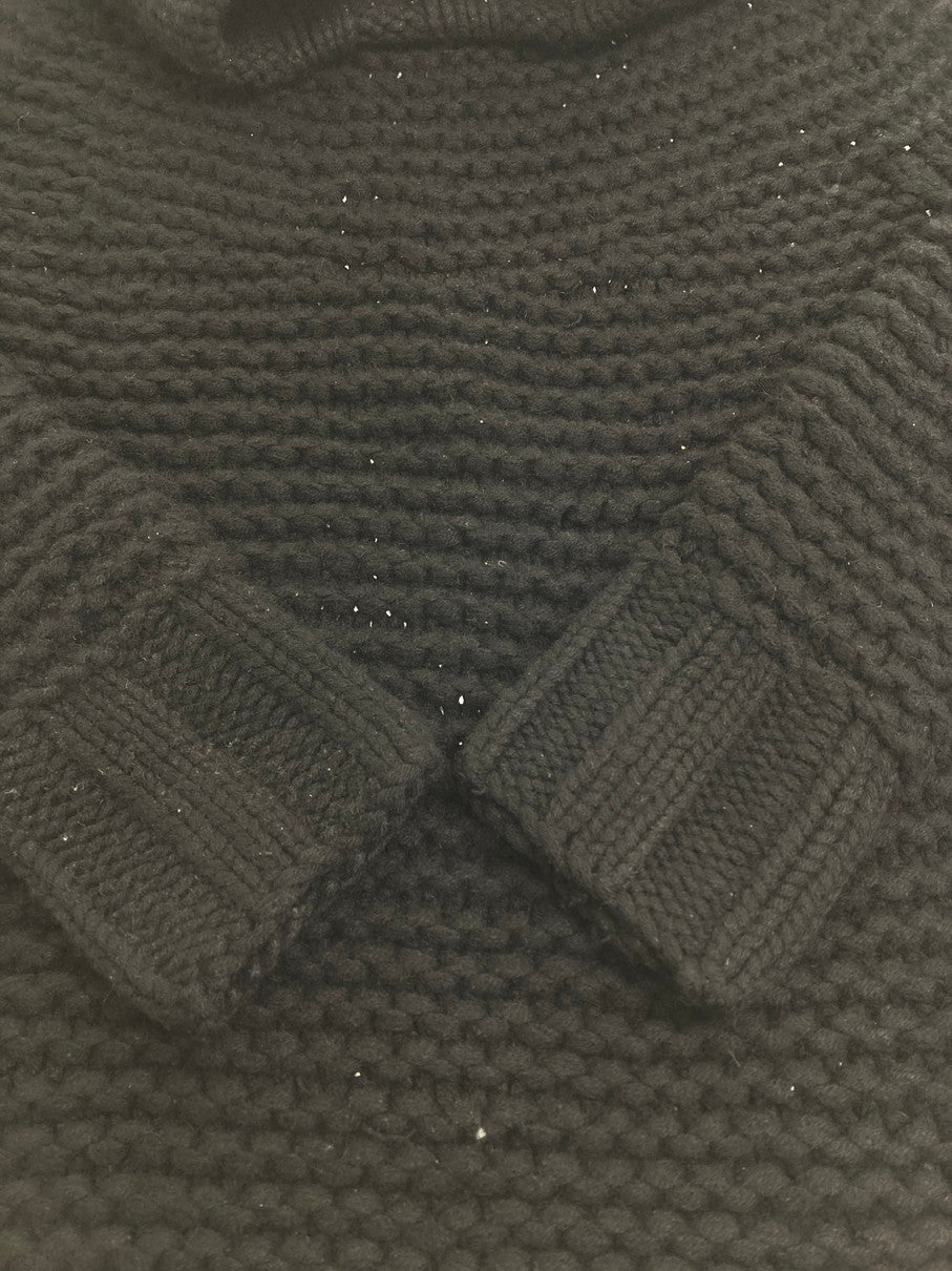 【中古品】【メンズ】 DRIES VAN NOTEN ドリスヴァンノッテン CASHMERE LOW GAUGE KNIT 3651-6005 カシミヤ ローゲージニット ライカ期 トップス 141-251107-yn-01-min サイズ：M カラー：ブラック 万代Net店