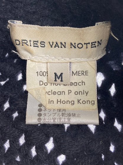 【中古品】【メンズ】 DRIES VAN NOTEN ドリスヴァンノッテン CASHMERE LOW GAUGE KNIT 3651-6005 カシミヤ ローゲージニット ライカ期 トップス 141-251107-yn-01-min サイズ：M カラー：ブラック 万代Net店