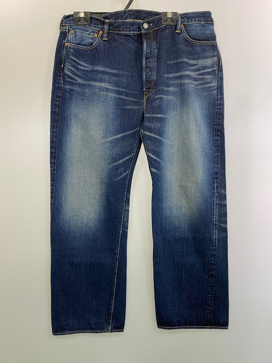 【未使用品】【メンズ】 THE FLAT HEAD ザフラットヘッド STRAIGHT JEANS 3005C ストレートジーンズ ボトムス ボタンフライ ストレート デニムパンツ 156-251030-kk-33-min サイズ：44 カラー：インディゴ 万代Net店