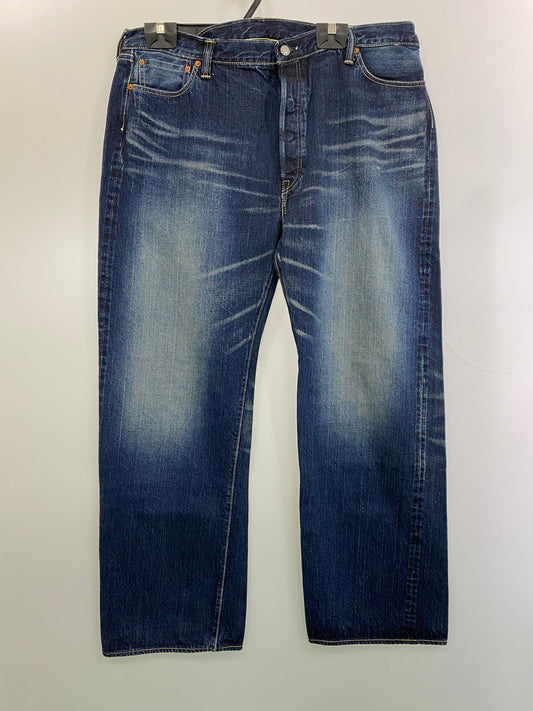 【未使用品】【メンズ】 THE FLAT HEAD ザフラットヘッド STRAIGHT JEANS 3005C ストレートジーンズ ボトムス ボタンフライ ストレート デニムパンツ 156-251030-kk-33-min サイズ：44 カラー：インディゴ 万代Net店