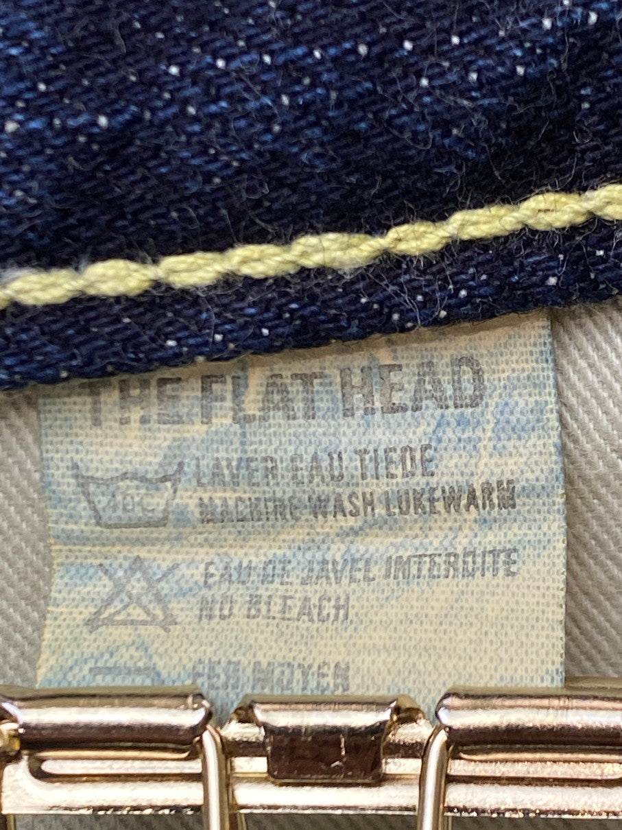 【未使用品】【メンズ】 THE FLAT HEAD ザフラットヘッド STRAIGHT JEANS 3005C ストレートジーンズ ボトムス ボタンフライ ストレート デニムパンツ 156-251030-kk-33-min サイズ：44 カラー：インディゴ 万代Net店