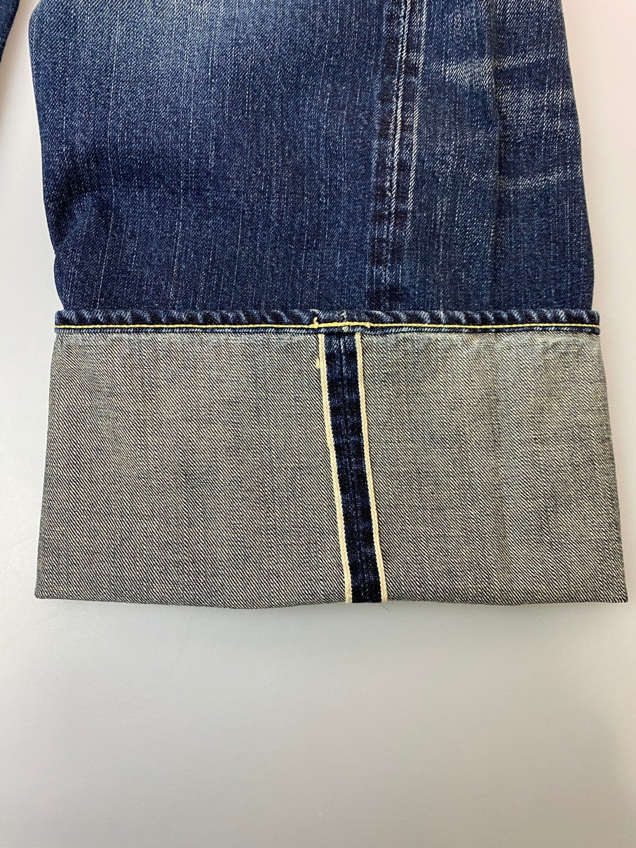 【未使用品】【メンズ】 THE FLAT HEAD ザフラットヘッド STRAIGHT JEANS 3005C ストレートジーンズ ボトムス ボタンフライ ストレート デニムパンツ 156-251030-kk-33-min サイズ：44 カラー：インディゴ 万代Net店