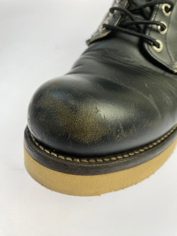 【中古品】【メンズ】 RED WING レッドウィング 四角犬タグ 90S プレーントゥ アイリッシュセッター ワークブーツ 8165 靴 164-251106-jt-06-min サイズ：US 9 D カラー：ブラック 万代Net店