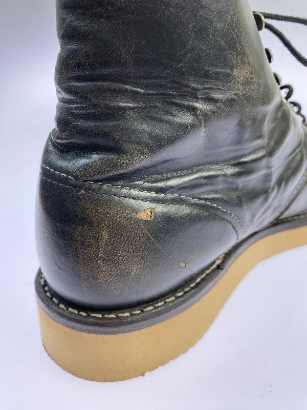 【中古品】【メンズ】 RED WING レッドウィング 四角犬タグ 90S プレーントゥ アイリッシュセッター ワークブーツ 8165 靴 164-251106-jt-06-min サイズ：US 9 D カラー：ブラック 万代Net店