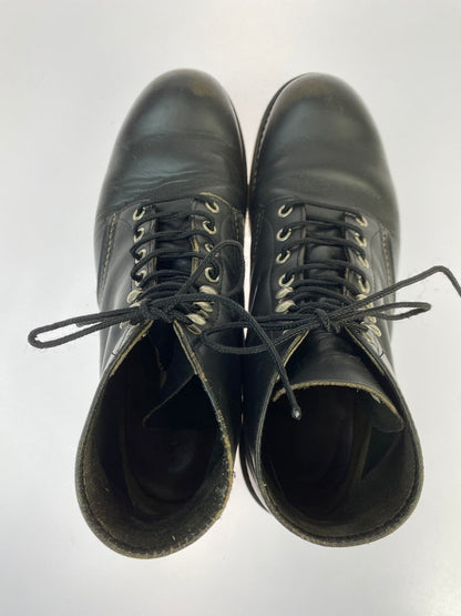 【中古品】【メンズ】 RED WING レッドウィング 四角犬タグ 90S プレーントゥ アイリッシュセッター ワークブーツ 8165 靴 164-251106-jt-06-min サイズ：US 9 D カラー：ブラック 万代Net店