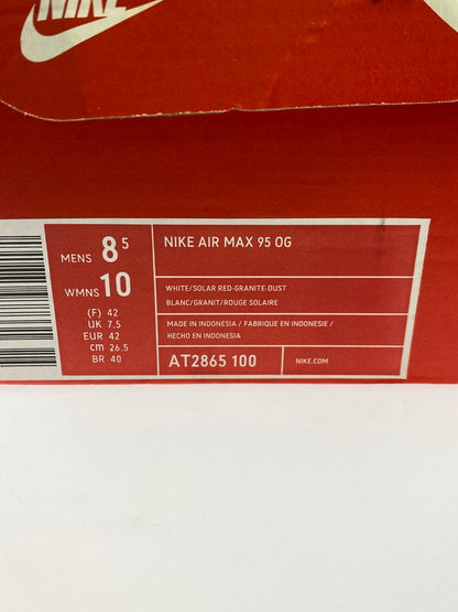 【中古品】【メンズ】 NIKE ナイキ AIR MAX 95 OG AT2865-100 エアマックス95 オージー スニーカー 靴 160-251030-jt-08-min サイズ：US 8.5 26.5cm カラー：WHITE/SOLAR RED-GRANITE-DUST 万代Net店