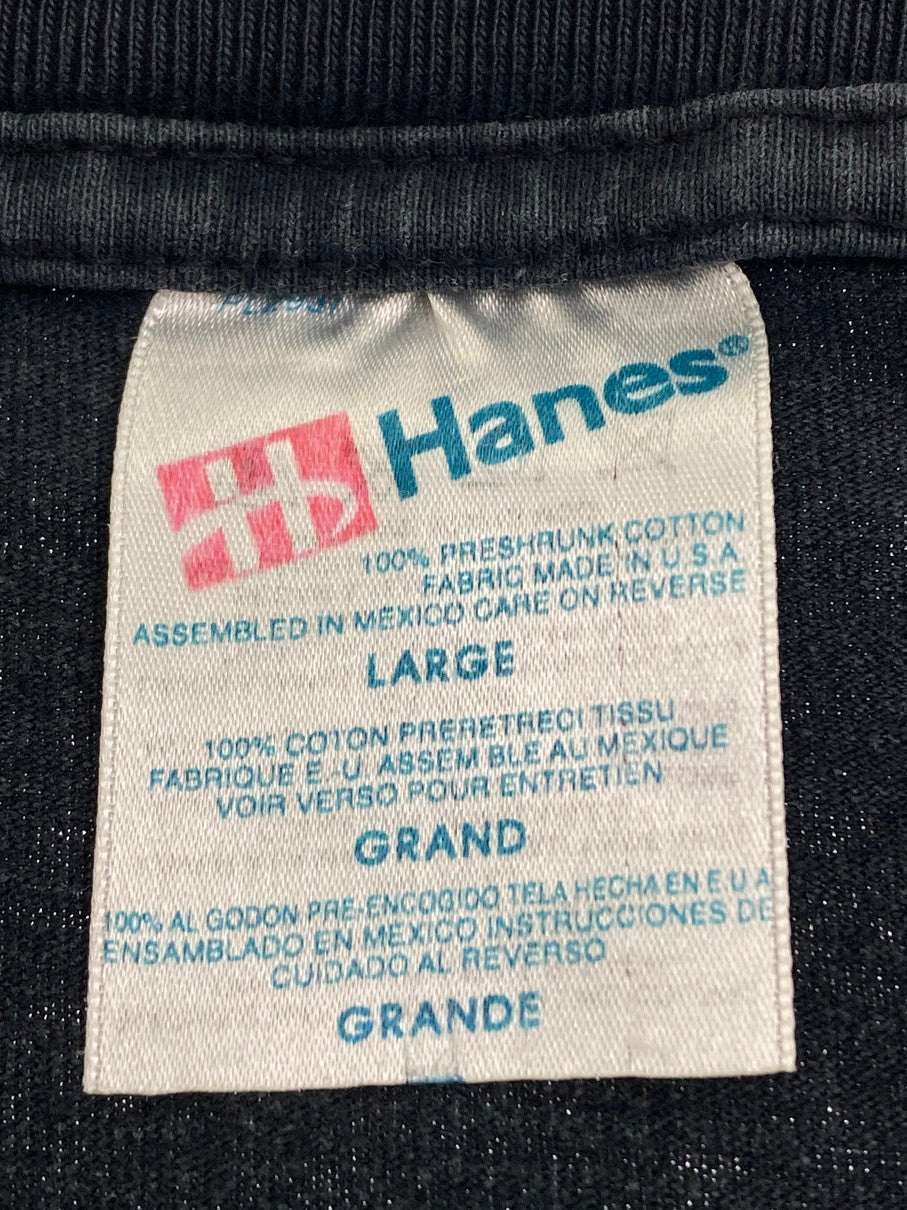 【中古品】【メンズ】 A BATHING APE アベイシングエイプ 初期HANESボディ 90S APE SHALL NEVER KILL APE Tシャツ トップス 146-251106-jt-29-min サイズ：L カラー：ブラック 色あせ 万代Net店