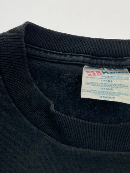 【中古品】【メンズ】 A BATHING APE アベイシングエイプ 初期HANESボディ 90S APE SHALL NEVER KILL APE Tシャツ トップス 146-251106-jt-29-min サイズ：L カラー：ブラック 色あせ 万代Net店