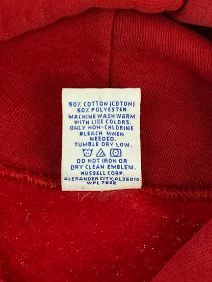 【現状渡し品】【メンズ】 RUSSELL ATHLETIC ラッセルアスレチック 90S メキシコ製 IOWA STATE HOODIE プルオーバーパーカー 146-260718-AS-51-min サイズ：L カラー：レッド/イエロー 万代Net店