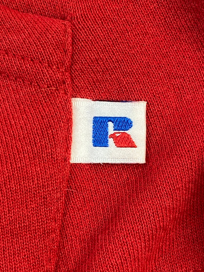 【現状渡し品】【メンズ】 RUSSELL ATHLETIC ラッセルアスレチック 90S メキシコ製 IOWA STATE HOODIE プルオーバーパーカー 146-260718-AS-51-min サイズ：L カラー：レッド/イエロー 万代Net店