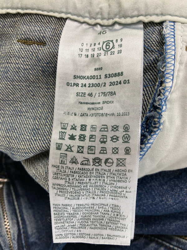 【中古品】【メンズ】 MM6 MAISON MARGIELA エムエム6メゾンマルジェラ SH0KA0011 SIDE ZIP DENIM PANTS サイドジップ デニムパンツ ボトムス 152-251101-AS-18-min サイズ：46 カラー：インディゴ 万代Net店