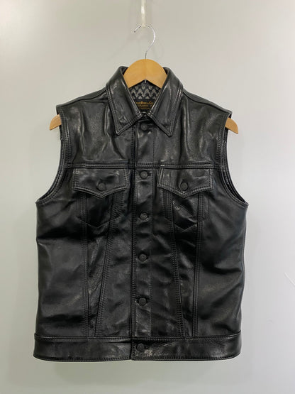 【中古品】【メンズ】 WESTRIDE ウエストライド GOAT SKIN DEAN VEST ゴートスキンディーンベスト 145-251102-zi-08-min サイズ：40 カラー：ブラック 万代Net店