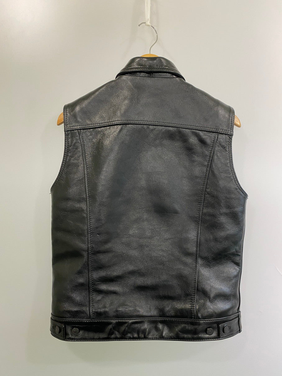 【中古品】【メンズ】 WESTRIDE ウエストライド GOAT SKIN DEAN VEST ゴートスキンディーンベスト 145-251102-zi-08-min サイズ：40 カラー：ブラック 万代Net店