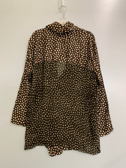 【中古品】【レディース】 ISSEY MIYAKE イッセイミヤケ PE51-FD179 DOT SILK JACKET ドット シルク ジャケット ライトアウター 170-251101-AS-48-min サイズ：M カラー：ブラウン 万代Net店