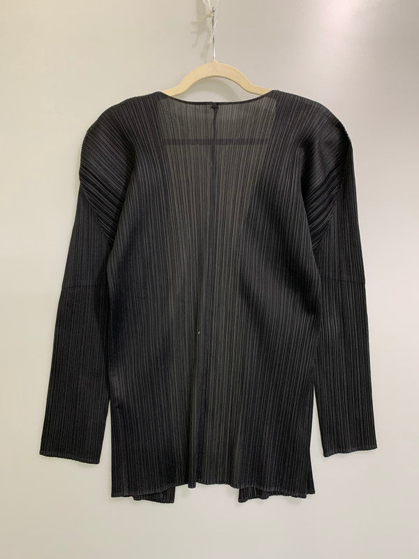 【中古品】【レディース】 PLEATS PLEASE ISSEY MIYAKE プリーツプリーズイッセイミヤケ PP04-J0607 PLEATS CARDIGAN プリーツ カーディガン 170-251101-AS-47-min サイズ：3 カラー：ブラック 万代Net店