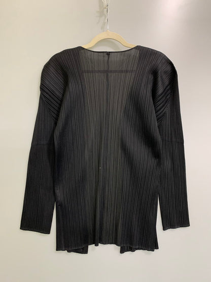 【中古品】【レディース】 PLEATS PLEASE ISSEY MIYAKE プリーツプリーズイッセイミヤケ PP04-J0607 PLEATS CARDIGAN プリーツ カーディガン 170-251101-AS-47-min サイズ：3 カラー：ブラック 万代Net店