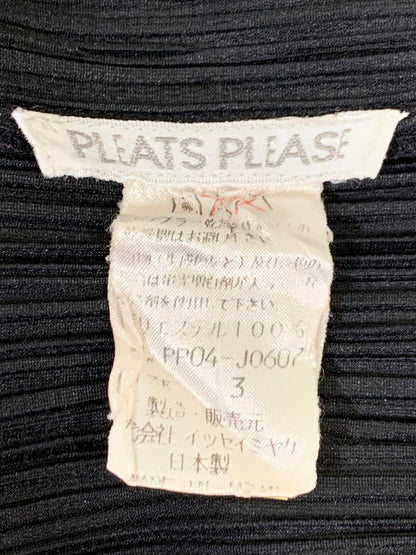 【中古品】【レディース】 PLEATS PLEASE ISSEY MIYAKE プリーツプリーズイッセイミヤケ PP04-J0607 PLEATS CARDIGAN プリーツ カーディガン 170-251101-AS-47-min サイズ：3 カラー：ブラック 万代Net店