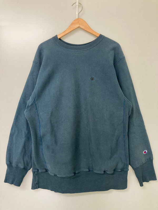【中古品】【メンズ】 Champion チャンピオン 90S REVERSE WEAVE SWEATSHIRT ICEBLUE スウェット トレーナー リバースウィーブ 146-251101-AS-14-min サイズ：XL カラー：ブルー 万代Net店