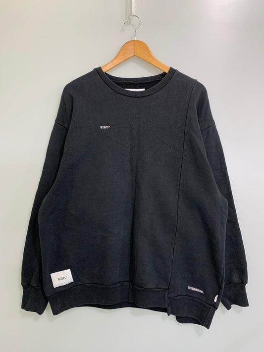 【中古品】【メンズ】 WTAPS ダブルタップス 192ATNHD-CSM02S xNEIGHBORHOOD 19AW RIPPER CREW NECK SWEATSHIRT クルーネック スウェットシャツ トレーナー 142-251101-AS-36-min サイズ：03 カラー：ブラック 万代Net店