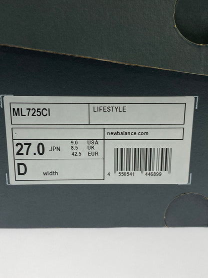 【中古美品】【メンズ】 NEW BALANCE ニューバランス ML725CI 靴 シューズ スニーカー 163-251108-AS-16-min サイズ：27cm カラー：ホワイト/グレー 万代Net店
