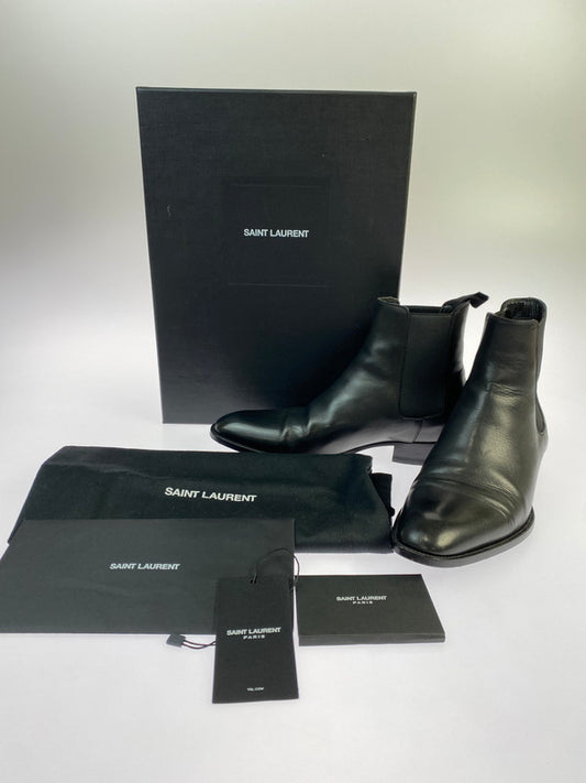 【中古品】【メンズ】 SAINT LAURENT サンローラン クラシック エディ30 チェルシーブーツ 443208-AQS00-1000 革靴 サイドゴアブーツ 183-251113-kk-20-min サイズ：39 カラー：BLACK 万代Net店