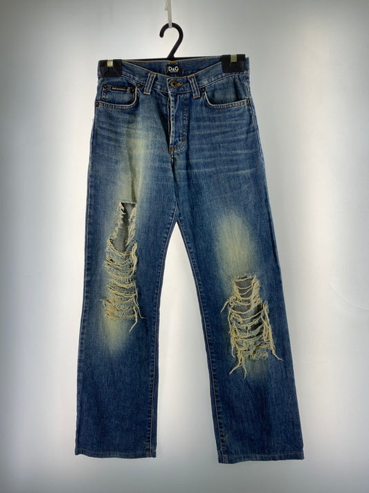 【中古品】【メンズ】 DOLCE&GABBANA ドルチェアンドガッバーナ DAMAGE DENIM PANT ダメージ デニムパンツ ボトムス 152-251118-AS-10-min カラー：インディゴ 万代Net店