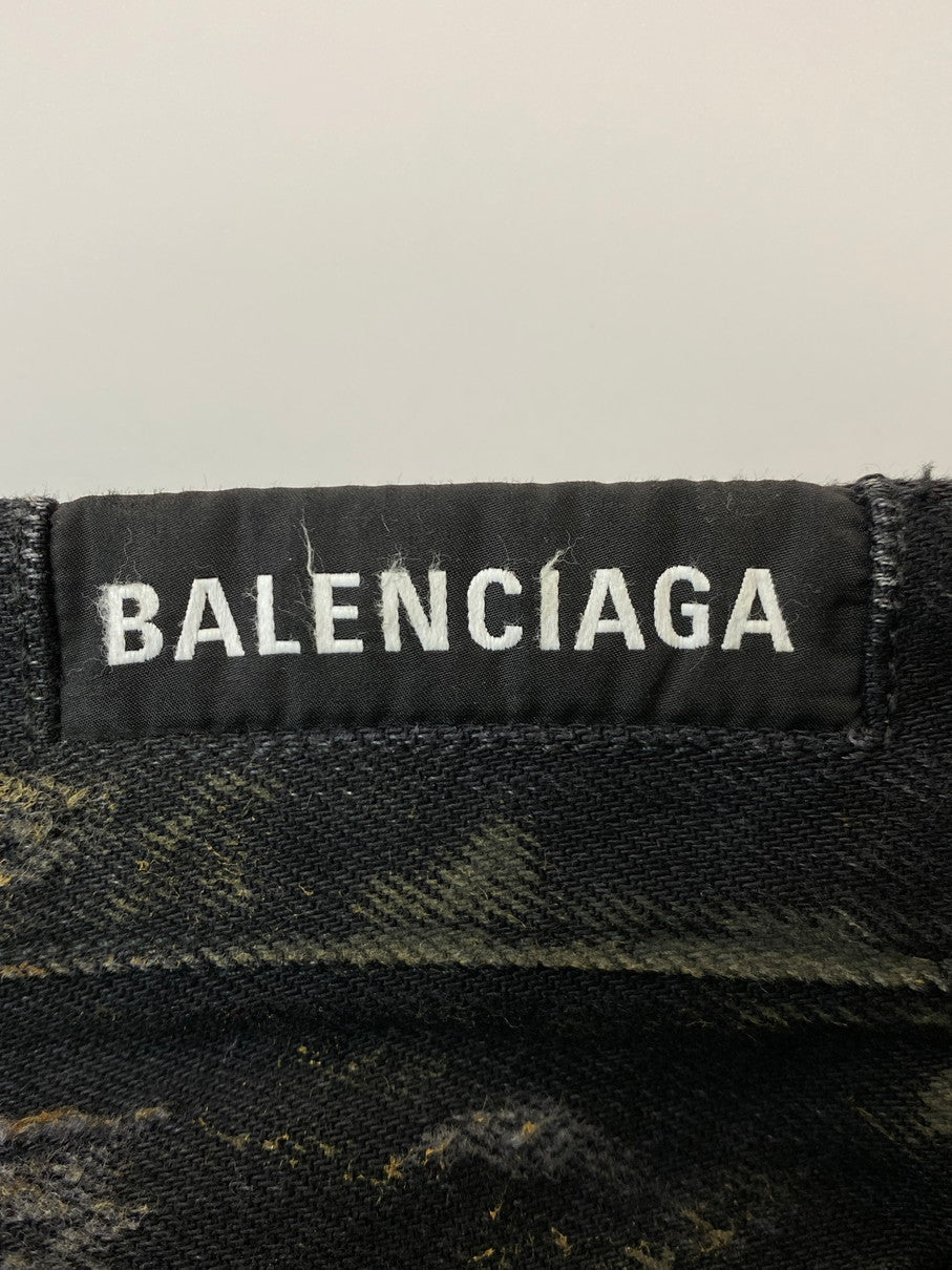 【中古品】【メンズ】 BALENCIAGA バレンシアガ SUPER DESTROYED BAGGY TD66 745248 TBP47 1363 スーパーデストロイ加工 バギーデニムパンツ ボトムス 152-251106-kk-20-min サイズ：XS カラー：ブラック 万代Net店