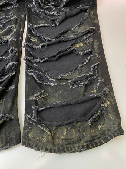 【中古品】【メンズ】 BALENCIAGA バレンシアガ SUPER DESTROYED BAGGY TD66 745248 TBP47 1363 スーパーデストロイ加工 バギーデニムパンツ ボトムス 152-251106-kk-20-min サイズ：XS カラー：ブラック 万代Net店