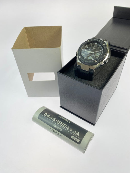 【中古品】【メンズ】 G-SHOCK ジーショック MID SIZE SERIES G-STEEL ANALOG DIGITAL GST-W300-1AJF ミッドサイズ シリーズ ジースチール アナログデジタル 腕時計 196-251112-jt-09-min カラー：ブラック/スチール 万代Net店