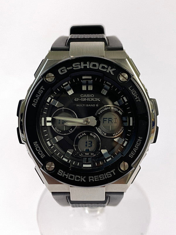 【中古品】【メンズ】 G-SHOCK ジーショック MID SIZE SERIES G-STEEL ANALOG DIGITAL GST-W300-1AJF ミッドサイズ シリーズ ジースチール アナログデジタル 腕時計 196-251112-jt-09-min カラー：ブラック/スチール 万代Net店