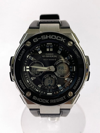 【中古品】【メンズ】 G-SHOCK ジーショック MID SIZE SERIES G-STEEL ANALOG DIGITAL GST-W300-1AJF ミッドサイズ シリーズ ジースチール アナログデジタル 腕時計 196-251112-jt-09-min カラー：ブラック/スチール 万代Net店