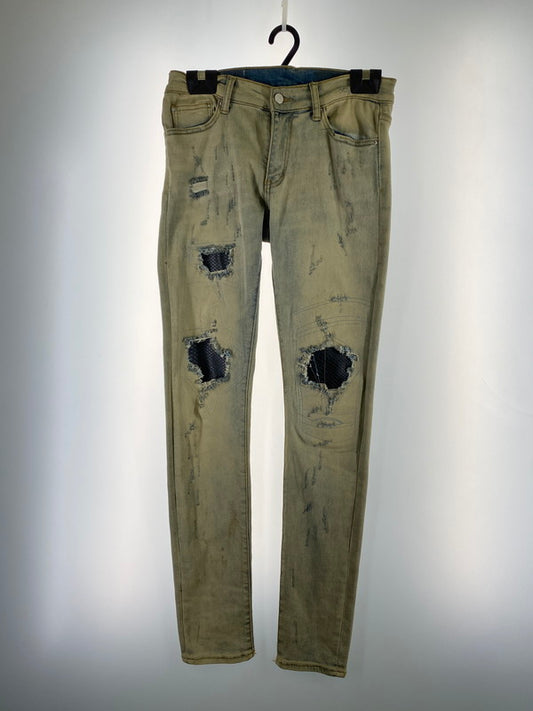 【現状渡し品】【メンズ】 MNML ミニマル PATCH DAMAGE SKINNY DENIM PANTS ダメージ スキニー デニムパンツ ボトムス 153-251118-AS-12-min サイズ：29 カラー：ブルー 万代Net店