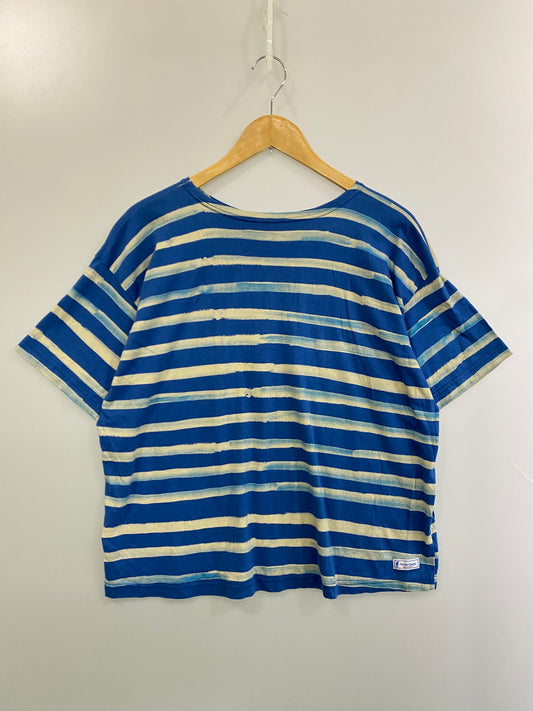 【中古品】【メンズ】 PORTER CLASSIC ポータークラシック ARTIST BORDER T-SHIRT アーティスト ボーダーTシャツ 半袖 トップス 140-251106-kk-79-min サイズ：2 カラー：ブルー 万代Net店