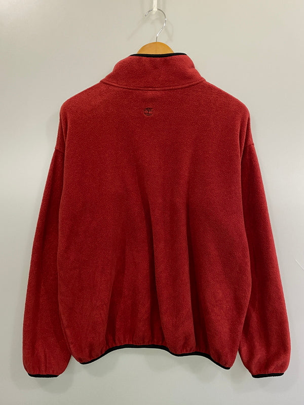 【現状渡し品】【メンズ】 TIMBERLAND ティンバーランド 80S 90S USA製 HALF‐ZIP FLEECE ハーフジップフリース トップス 146-260813-ta-04-min サイズ：S カラー：レッド 万代Net店