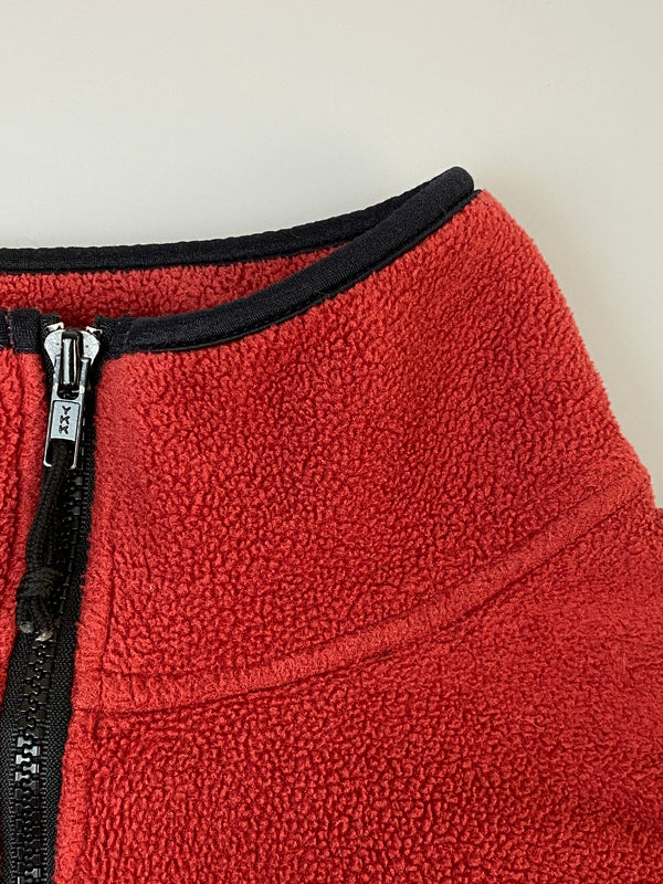 【現状渡し品】【メンズ】 TIMBERLAND ティンバーランド 80S 90S USA製 HALF‐ZIP FLEECE ハーフジップフリース トップス 146-260813-ta-04-min サイズ：S カラー：レッド 万代Net店